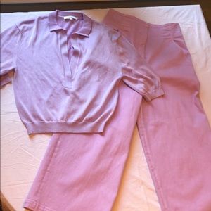 TIBI lavender Demi wide-leg twill cropped jeans-6